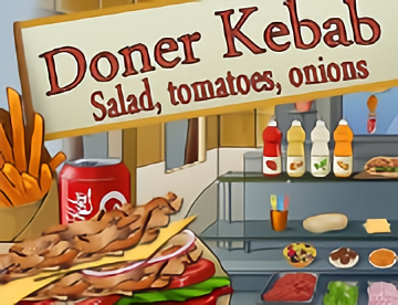 Döner Kebab Salade,Tomates, Oignons