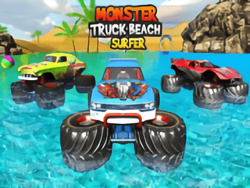 Monster Truck Water Surfing Truck Racing Games 